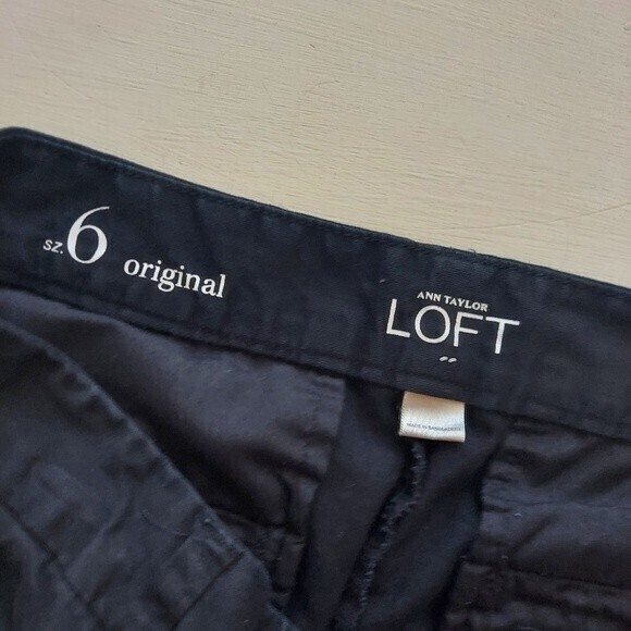 LOFT black cotton chino shorts size 6 - Picture 3 of 7